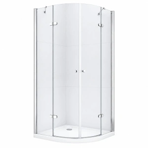 Cabină de duș Optima Senzual 90x90 cm, sticlă securizată 6 mm, profil cromat, deschidere batantă 90°, Nano Easy Clean