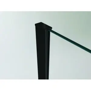 Cabină de duș pătrată Optima Urban Black 90x90 cm, sticlă securizată 6 mm, profil negru mat - Img 4
