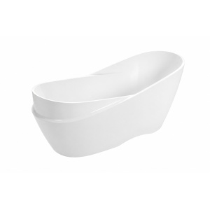 Cadă freestanding Optima Elva, 180x80x78cm, design oval, alb lucios