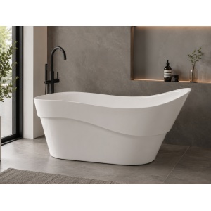 Cadă freestanding Optima Naya White, 170x80x76cm, design slipper - Img 2