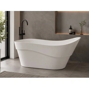 Cadă freestanding Optima Naya White, 170x80x76cm, design slipper - Img 2