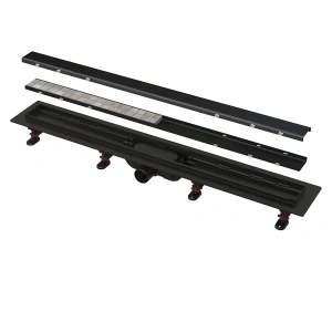 Canal de scurgere duș APZ19BLACK, negru, grătar 650 mm