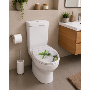 Capac WC Optima Natura Bamboo, MDF, 43,5 x 37,5 cm - Img 2