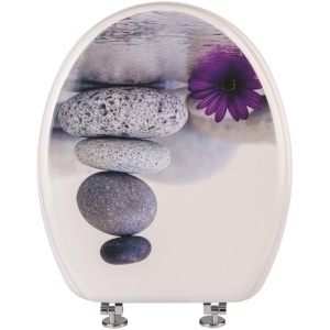Capac WC Optima Natura Spa, MDF, model decor pietre spa, 43,5 x 37,5 cm