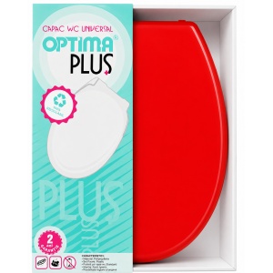 Capac WC universal Optima Plus roșu, polipropilenă, 44 x 37,5 cm - Img 4