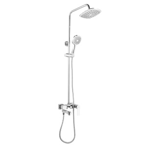 Coloană de duș Optima Maximo cu baterie din alamă, inox cromat, cap duș fix și mobil