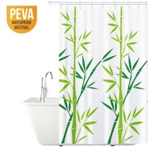 Perdea de duș antibacteriană Tatkraft Green Bamboo, impermeabilă, 180 x 180 cm