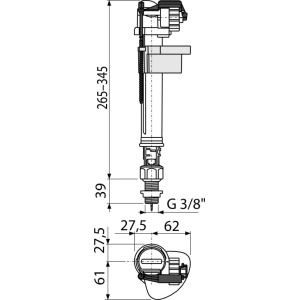 Robinet flotor WC cu filet de alamă, alimentare de jos, pentru rezervor WC din ceramică A18 3/8 - Img 2