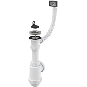 Sifon chiuvetă cu sită din oţel inoxidabil DN70 şi preaplin flexibil A444-DN50/40