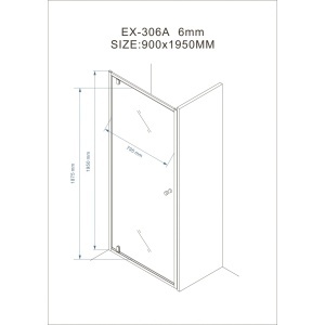 Ușă de nișă Optima Elegance 90 cm, sticlă securizată 6 mm, profil cromat, deschidere exterior, Nano Easy Clean - Img 6