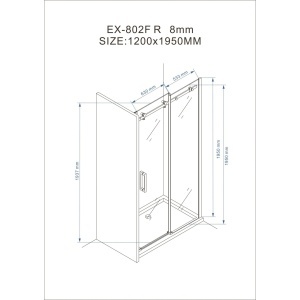 Ușă de nișă Optima Majest Door 120 cm, sticlă securizată 8 mm, profil cromat, ușă culisantă, Nano Easy Clean - Img 6