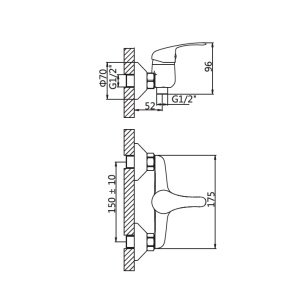 Baterie cabină duș Optima Moka cu accesorii – cartuș ceramic 35 mm - Img 2