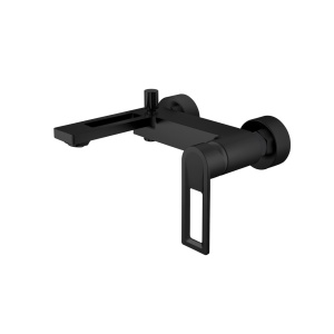 Baterie cadă/duș Optima Black, set complet cu pară, furtun și suport, cartuș Sedal 35 mm, aerator Neoperl