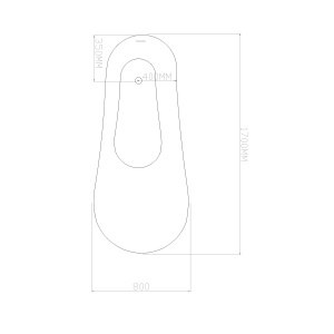 Cadă freestanding Optima Naya Black, 170x80x76cm, design slipper - Img 4