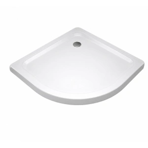 Cădiță duș Optima Semi-R 80x80 cm, montaj pe pardoseală, semirotundă, fibră de sticlă + ABS, sifon inclus 90 mm