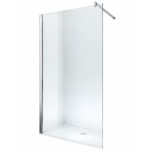 Paravan de duș walk-in Optima Nobless 90x200 cm, sticlă securizată 8 mm, profil aluminiu cromat