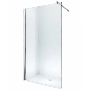 Paravan de duș walk-in Optima Nobless 90x200 cm, sticlă securizată 8 mm, profil aluminiu cromat
