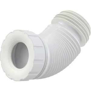 Racord flexibil pentru vas WC pe pardoseală, 70–110 mm × 90–110 mm, lungime 230–530 mm, PP, alb A97SN