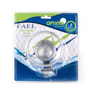 Suport prosop rotund Optima Carl, cromat, montaj pe perete, 65x7,5 cm - Img 2