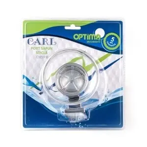 Suport prosop rotund Optima Carl, cromat, montaj pe perete, 65x7,5 cm - Img 2