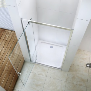 Ușă de nișă Optima Elegance 90 cm, sticlă securizată 6 mm, profil cromat, deschidere exterior, Nano Easy Clean - Img 3