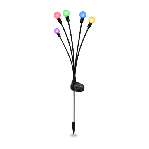 Set 2 Lampi solare decorative gradina, tip licurici, 6 LED multicolor, alimentare solara,38x6cm - Img 1
