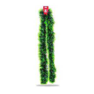 Beteală de Crăciun pentru brad, verde bicolor, plastic, lungime 200 cm, diametru 15 cm - Img 2