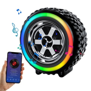 Boxa Portabila Bluetooth Tip Roata cu Lumini LED RGB, USB, FM Radio, Card TF - Img 2