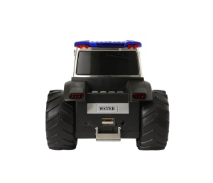 Boxa portabila Bluetooth tractor vintage, radio FM, USB, TF, AUX, TWS, lumini LED, albastru indigo - Img 2