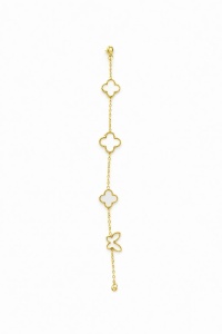 Bratara premium aurie ROXE cu flori delicate si fluture, reglabila 17+4 cm - Img 2