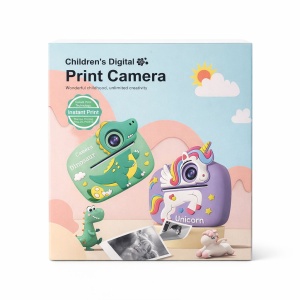 Camera foto copii cu print instant unicorn, reincarcabila, foto video, roz - Img 2