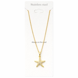 Colier Roxé auriu cu pandantiv stea de mare – material inoxidabil, 40 cm, reglabil