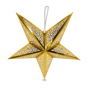 Decoratiune de Crăciun in forma de stea aurie, suspendabilă, 60 cm - Img 4