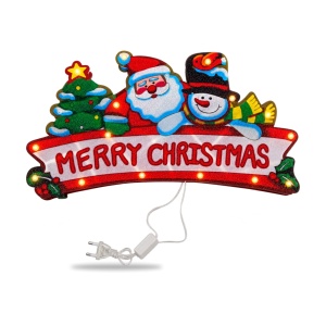 Decorațiune luminoasă de Crăciun pentru geam, Merry Christmas, 20 LED-uri, 58x35 cm - Img 6