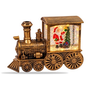 Decorațiune luminoasă , model locomotivă cu Moș Crăciun , 15,5 × 10 cm - Img 3