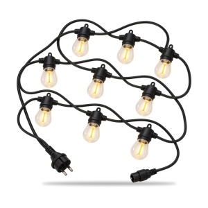Ghirlandă exterior interconectabilă, 10 m, 10 becuri LED de 10 cm, lumină caldă - Img 6