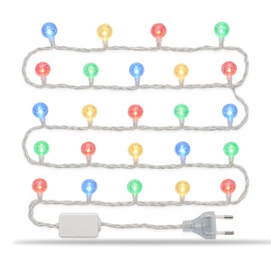 Instalație LED tip liniar, 4 m, 20 LED-uri cu model globulet, multicoloră, fir alb, interconectabilă - Img 6