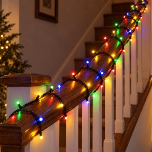 Instalatie LED tip Liniar, 50 m, 400 LED Multicolor, fir negru, multiple jocuri de lumini - Img 3