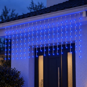 Instalație LED tip ploaie , 240 LED albastre, 6 m, fir alb , interconectabilă - Img 5