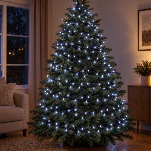 Instalație LED tip rolă, 50 m, 400 LED alb rece, fir negru - Img 3
