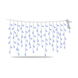 Instalatie LED tip turturi, 120 LED, lumina albastra, 4 m, interconectabila - Img 5