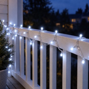 Instalatie luminoasa de Craciun, 160 LED-uri, 20 m, alb rece, fir alb, exterior - Img 4