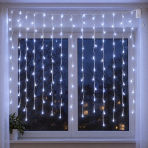 Instalație luminoasă de Crăciun tip ploaie, 240 LED, 3 m, fire 2 m, alb rece, interconectabilă - Img 5