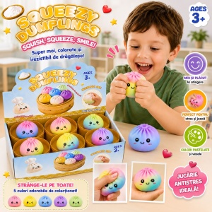 Jucărie Antistres Squishy Dumpling Multicolor 7 cm – Cu Spumă în Interior, Model Aleatoriu - Img 2