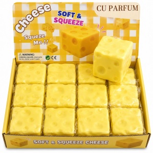 Jucărie Squishy în Formă de Cașcaval – Antistres, Moale și Elastică - Img 2