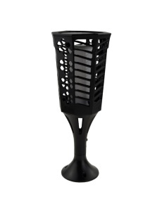 Lampă solară decorativă tip torță LED, set 2 bucăți, plastic, negru - Img 4