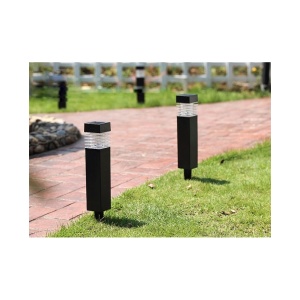 Lampă solară LED cu țeapă decorativă pentru grădină, plastic negru, lumina rece - Img 3