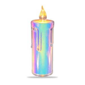 Lumânări LED decorative , set 24 bucăți, finisaj irizat , efect flacara realist, 10,5 cm, plastic - Img 2
