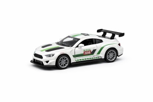 Mașină de jucărie sport albă din metal cu uși detașabile și design realist, 14 cm