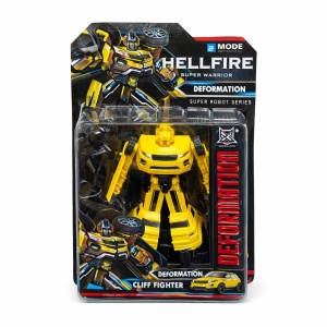 Masinuta transformabila in robot, 2 in 1, 24 cm, model galben